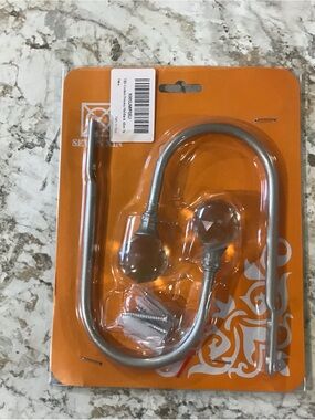 Heavy Duty U Shaped Curtain Tiebacks w Clear Crystal Ball